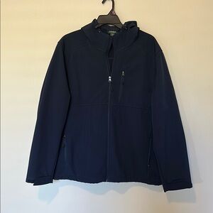 Outdoor Life Blue Windbreaker with High Collar and Smooth Finish